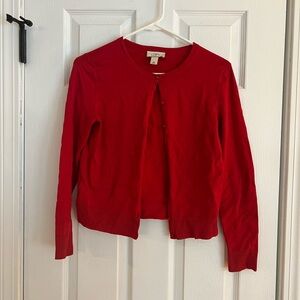 Red Button-Up Cardigan